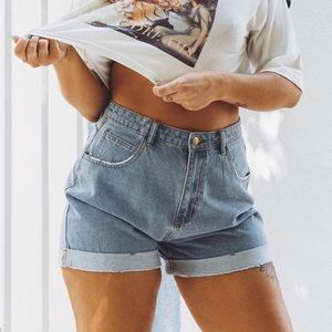 Princess Polly High Waist Denim Shorts